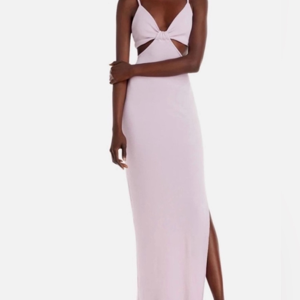 Fore Cut out Top Lilac Maxi Dress Side Leg Slit